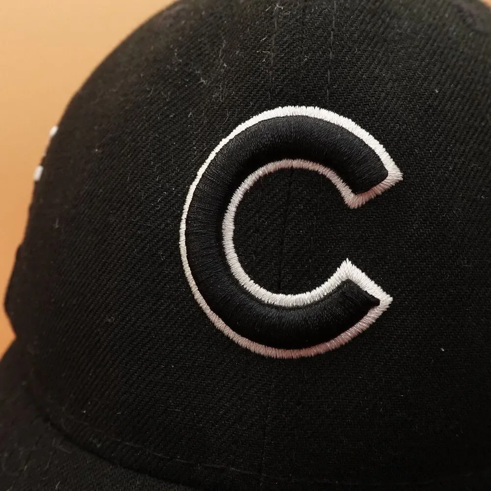 Chicago Cubs Hat Cap Snap Back Black White Stars MLB Baseball New Era Mens